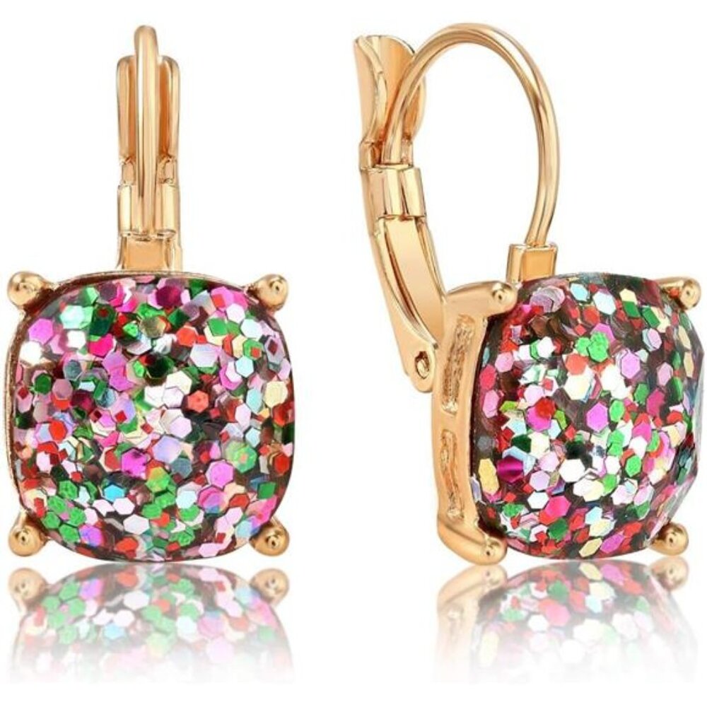 Earrings for Women - Colorful Leverback Dangle Earrings for